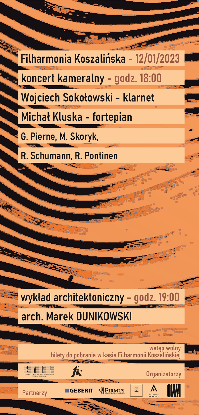 Wykład architektoniczny arch. Marka DUNIKOWSKIEGO + koncert muzyki kameralnej